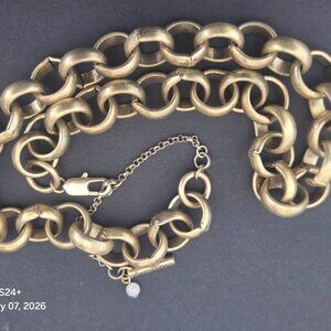 Vintage Kenneth Cole New York Gold Tone Rolo Chain Necklace